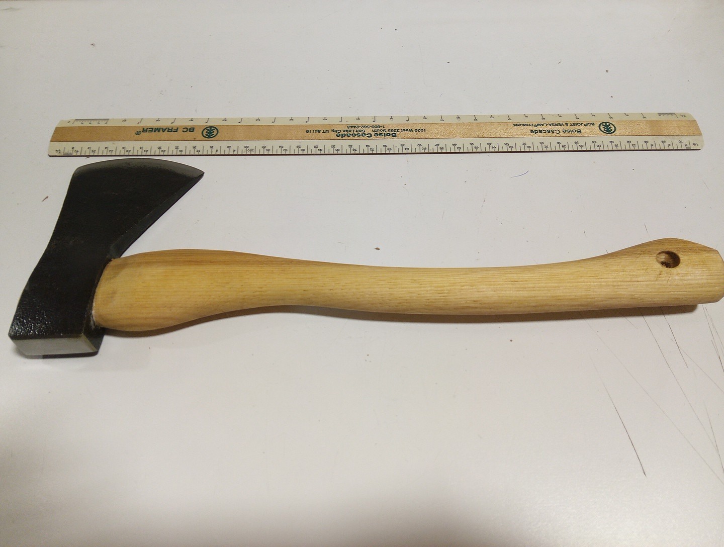 Marbles Knives 15" Camp Axe With 6'" Head and Hickory Wood Handle.