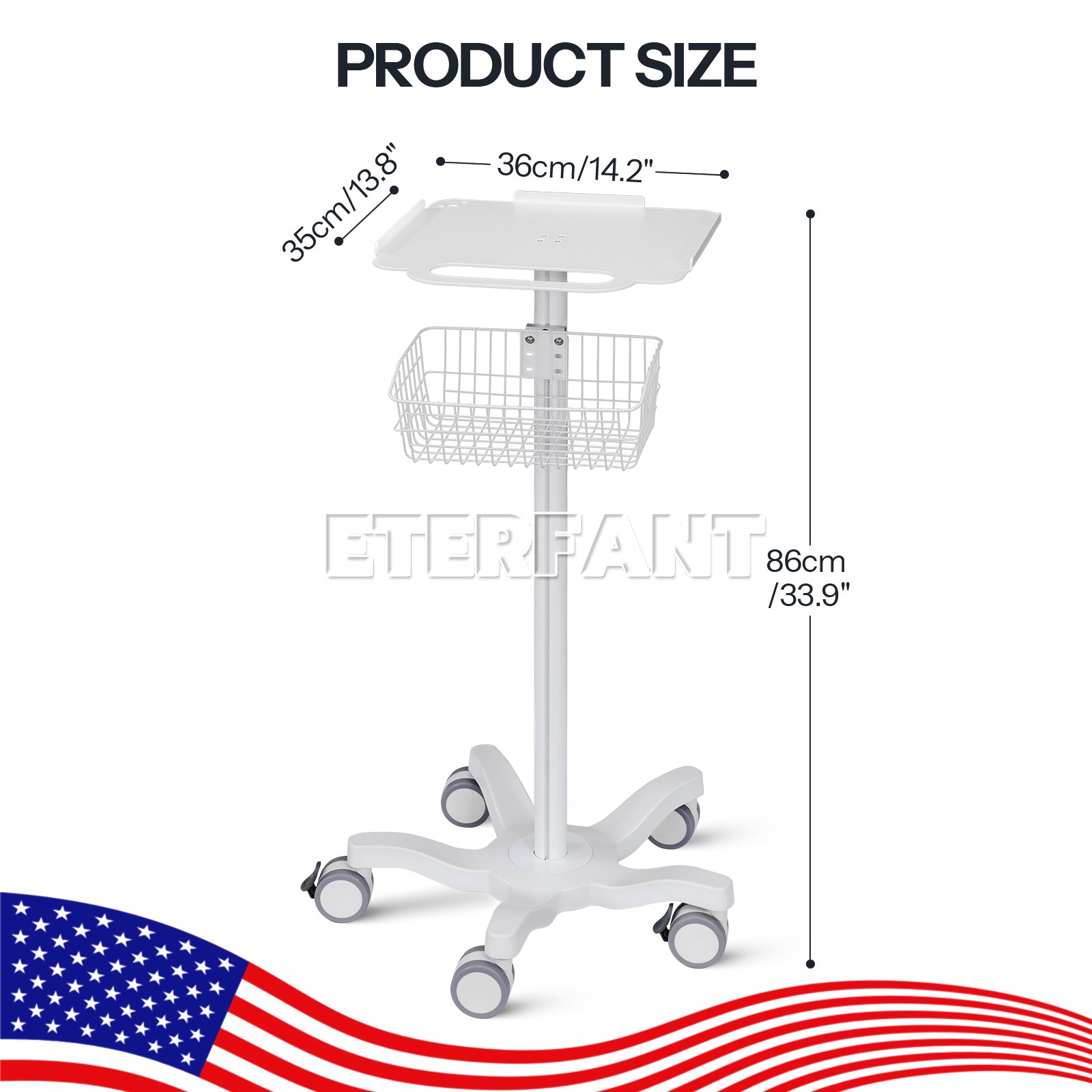 Dental Medical Mobile Trolley Cart for Ultrasound Imaging Scanner Trolley US