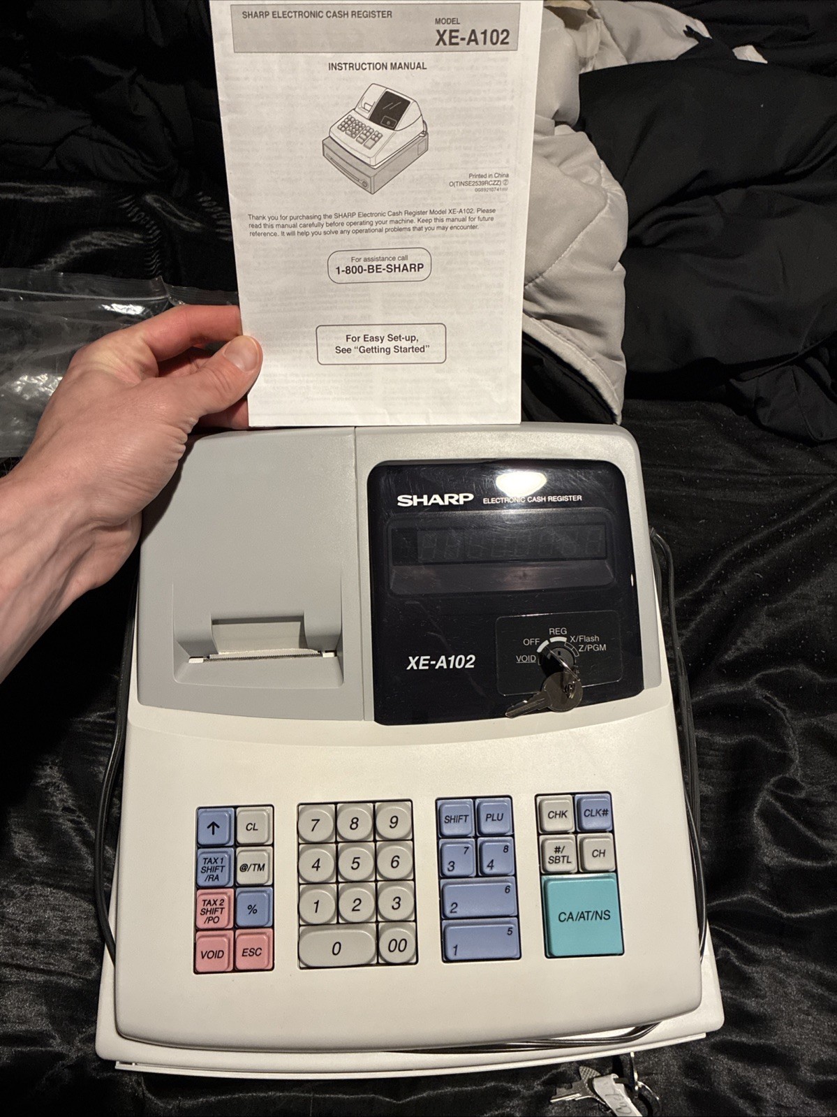 Sharp XE-A102 Electronic Cash Register TESTED Working With Keys!