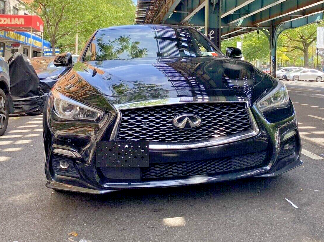 Bumper Tow Hook License Plate Mount Bracket Kit For INFINITI Q50 2014-2024 New