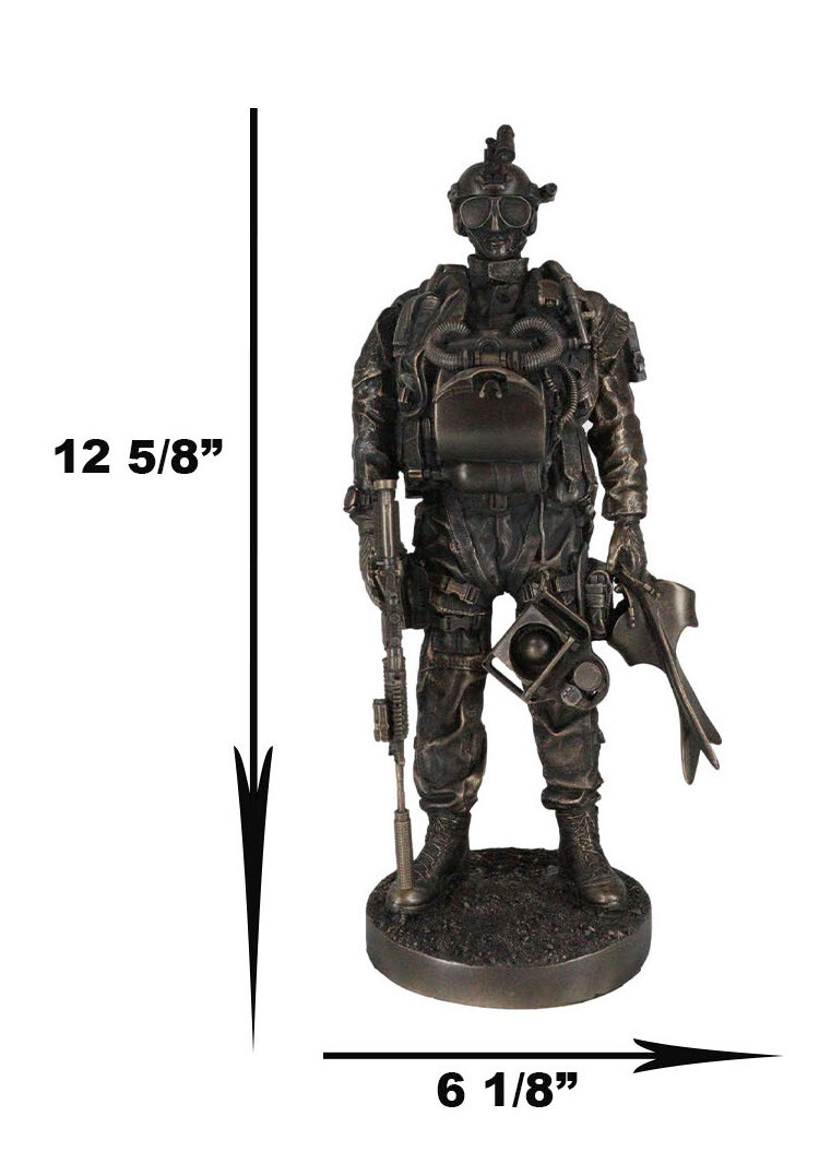 Large Military Navy Seal Statue 12.75"Tall Special Task Force Unit Soldier