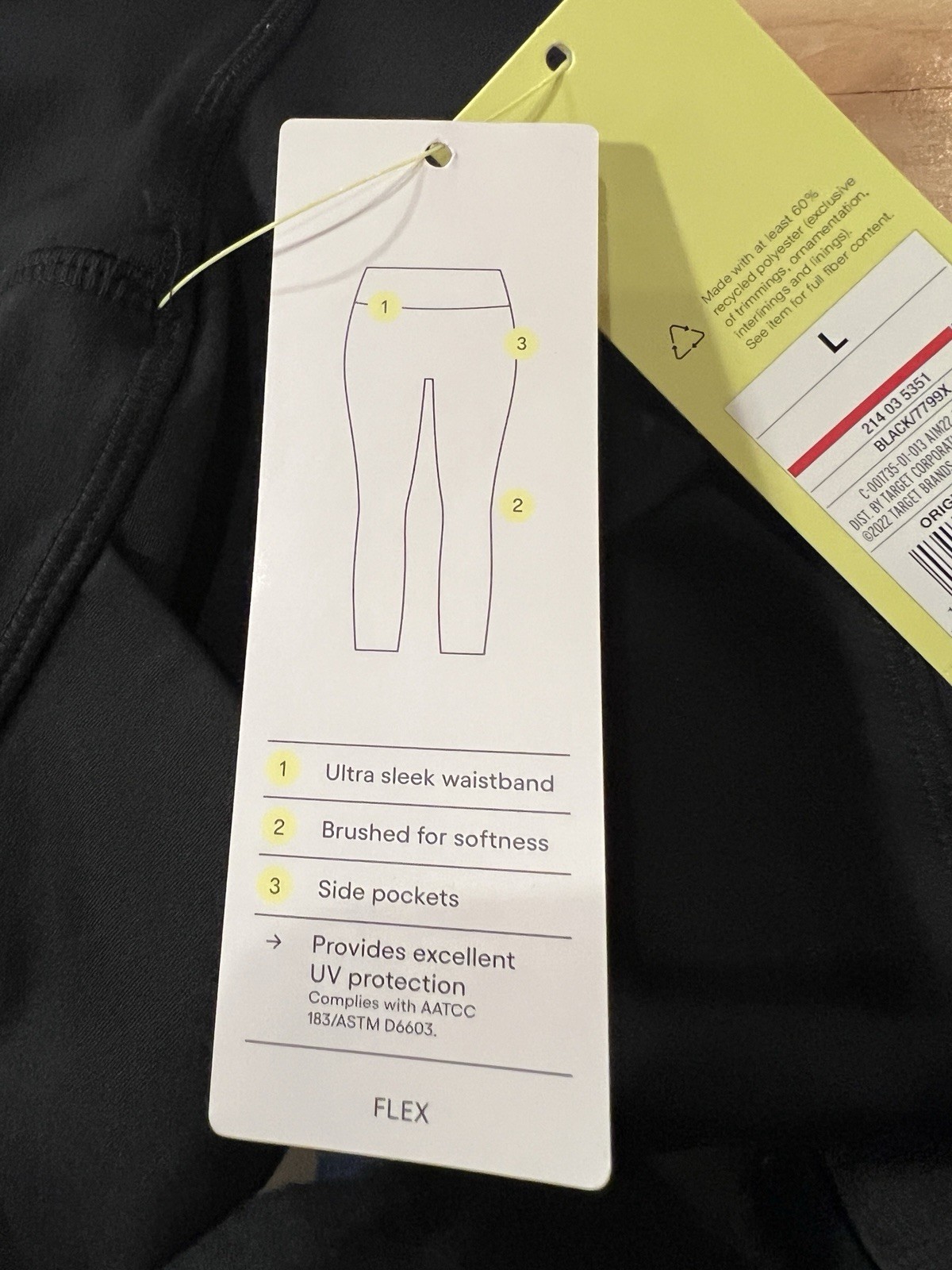 Black All in Motion Flex High-Rise 7/8 Pocketed Leggings - Large