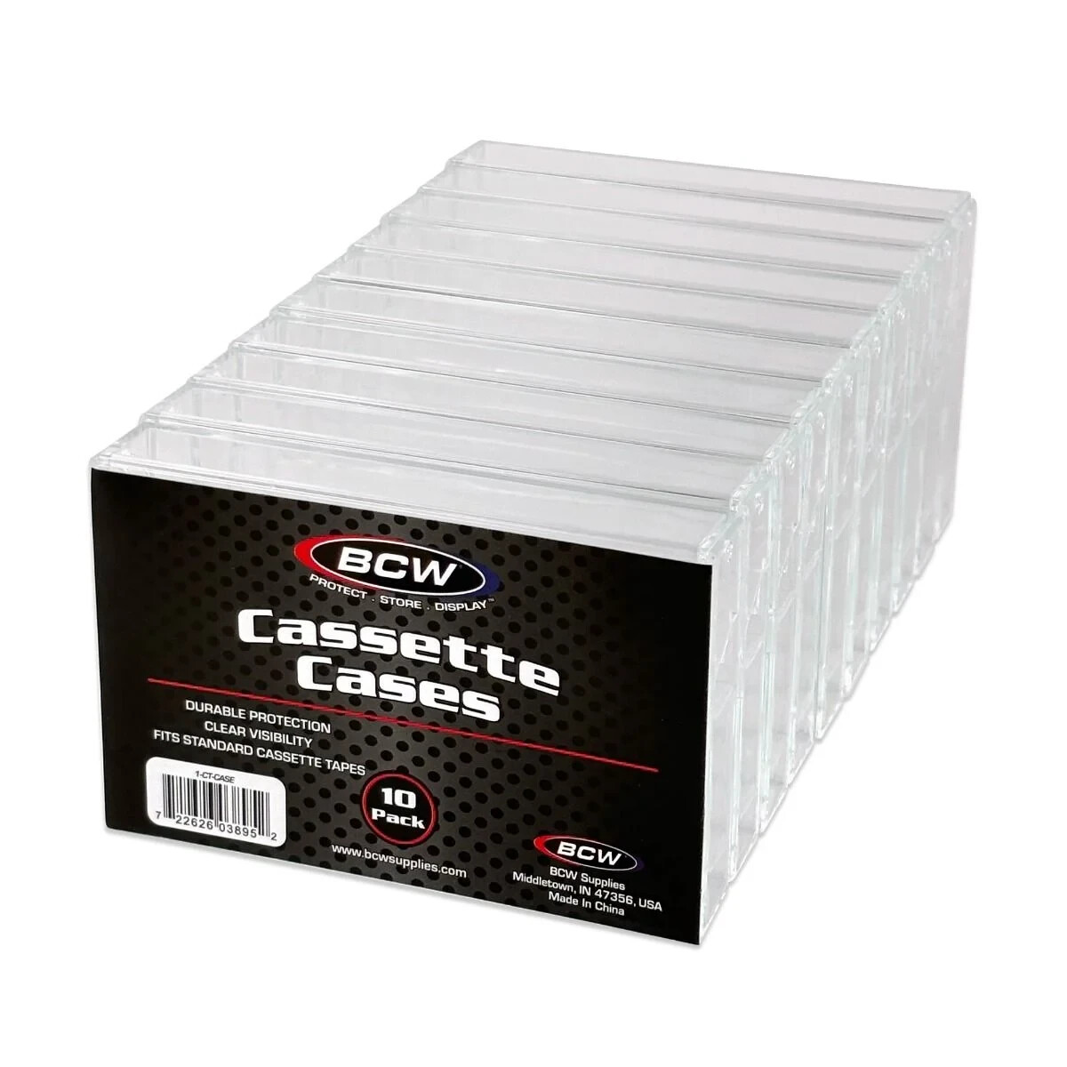 (10-Pack) BCW Cassette Cases - Crystal Clear Brand New Empty Cassette Tape Cases
