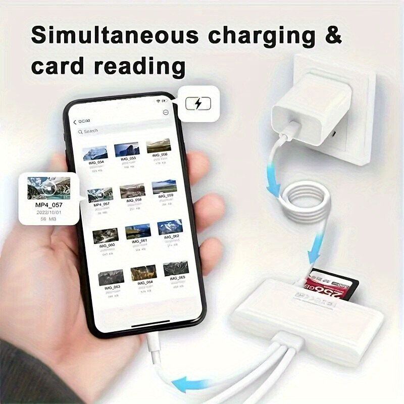 5 in 1 TypeC Fast USB3.0 OTG Adapter SD TF Card Reader For iPhone/Samsung/Camera