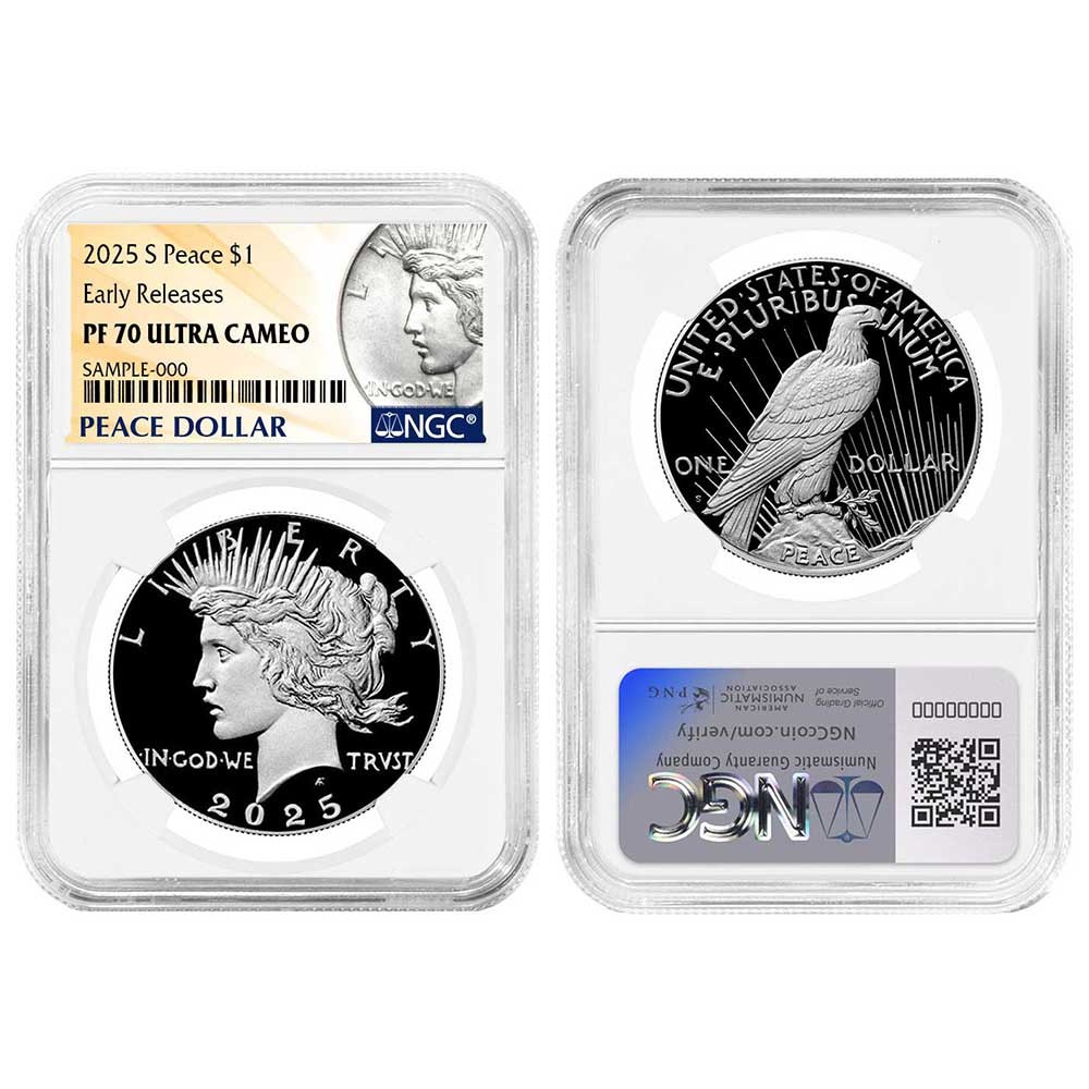 Presale - 2025-S Proof $1 Morgan and Peace Silver Dollar 2pc Set NGC PF70UC E...