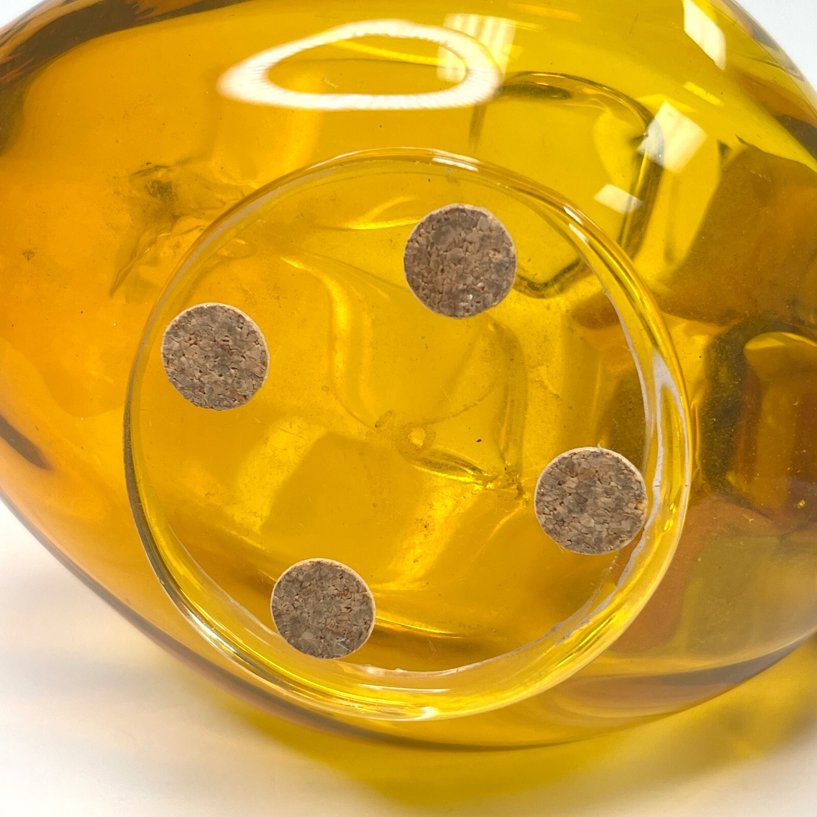 Czechoslovakia Amber Glass Decanter Goose Swan Duck Claret Jug