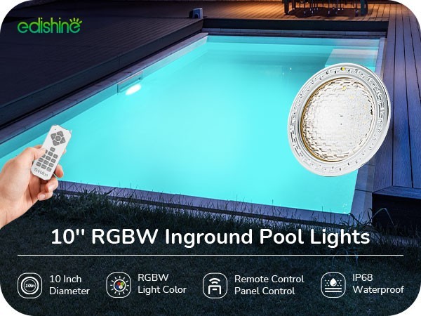 EDISHINE 12V LED Pool Lights for Inground Pool RGBW Dynamic Effects Waterproof