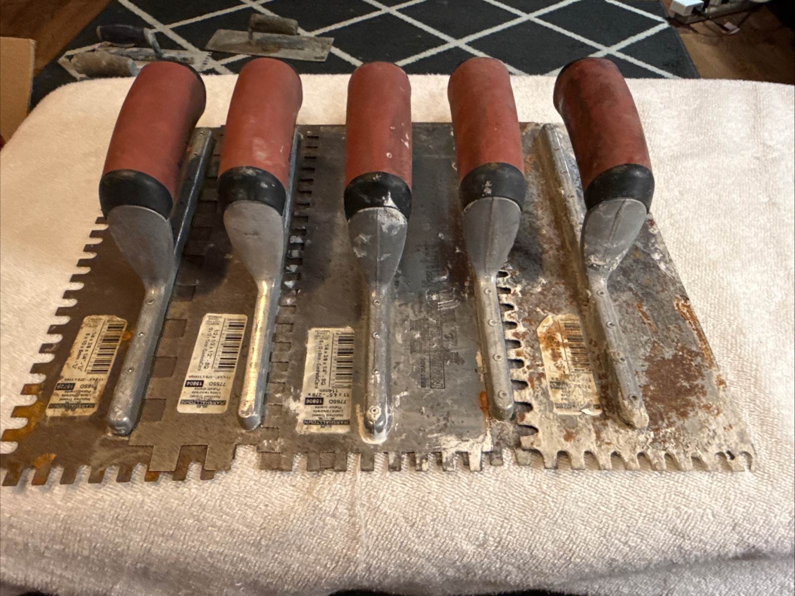 X5 Marshalltown Notched Trowels with Durasoft Handle & Different sizes