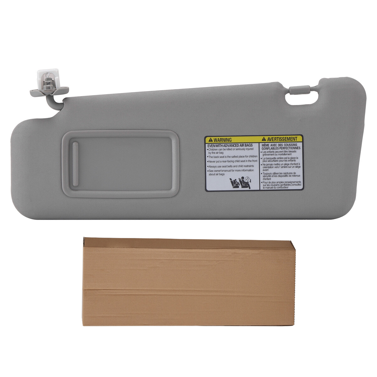 Gray Left Driver Side Sun Visor w/Mirror & Light For 2008-2013 Toyota Highlander