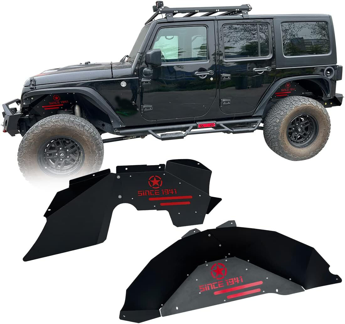 Front & Rear Inner Fender Liners for 2007-2018 Jeep Wrangler JK & JKU Unlimited
