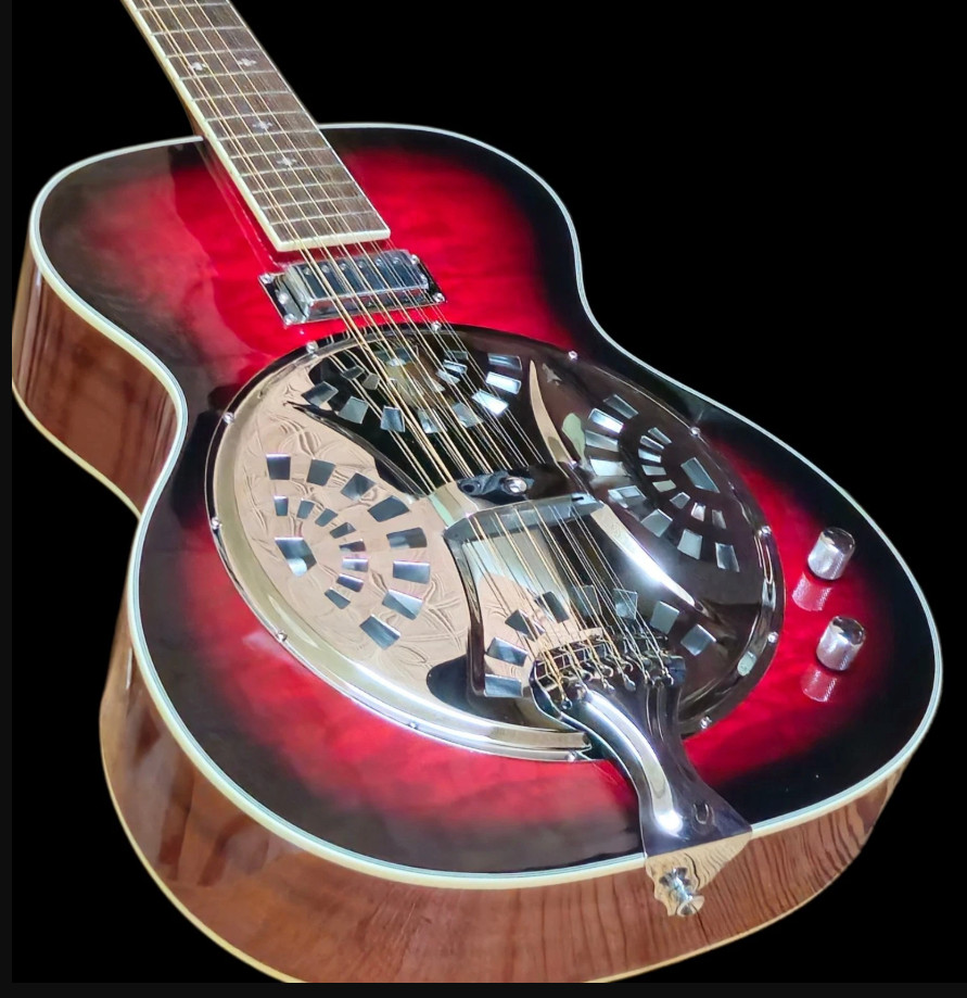 GREAT PLAYING NEW CUSTOM 12 STRING RESONATOR ACOUSTIC/ELECTRIC GUITAR