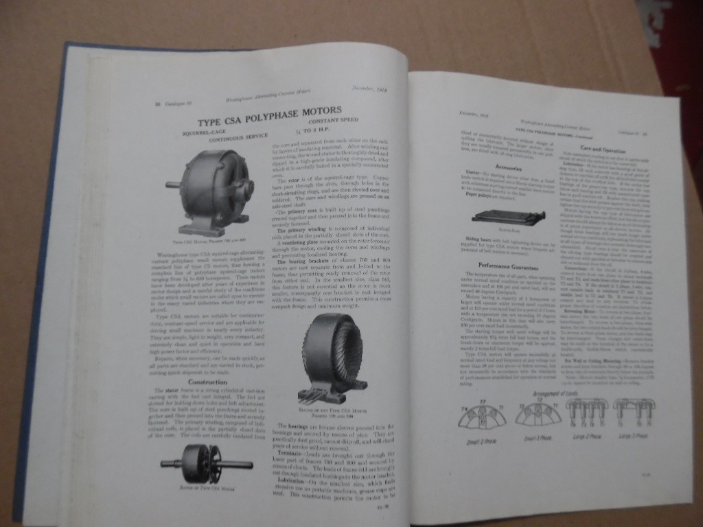 1918 Westinghouse Alternate Current Electric Motors Catalog Squirrel Cage More
