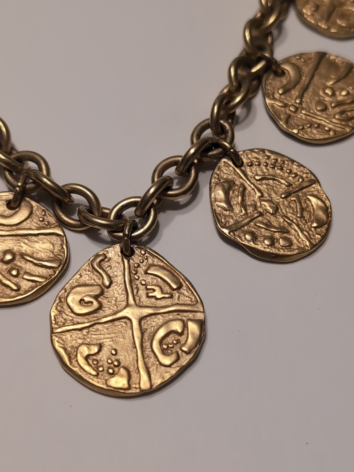 Vintage Monet Gold Roman Coin Chunky Necklace