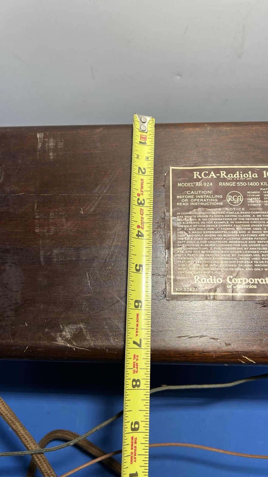 RCA Radiola 16 Model AR-924 Battery Tube Radio – Antique 1920s – Untested