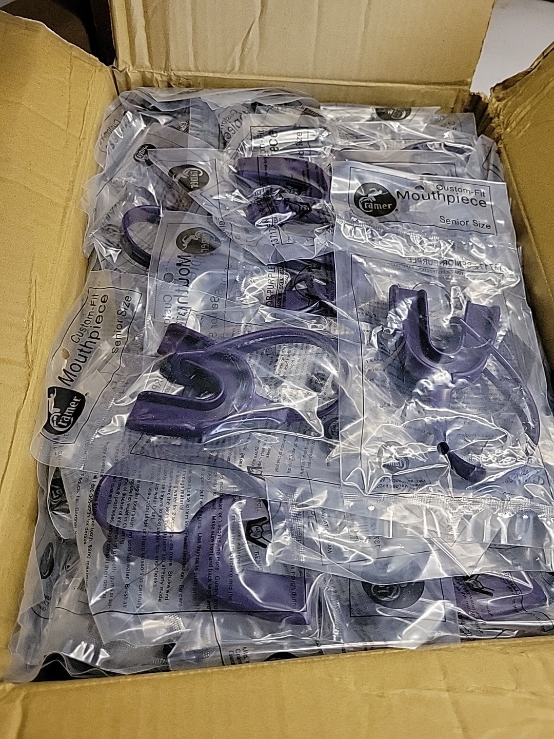 (Case Of 100) Cramer Custom-fit Mouthpiece Senior Size Purple Color