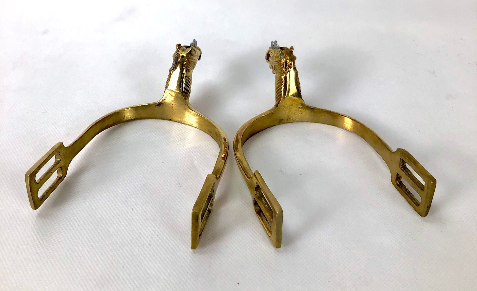 Cavalry Spurs for Boots - Brass Horse Head