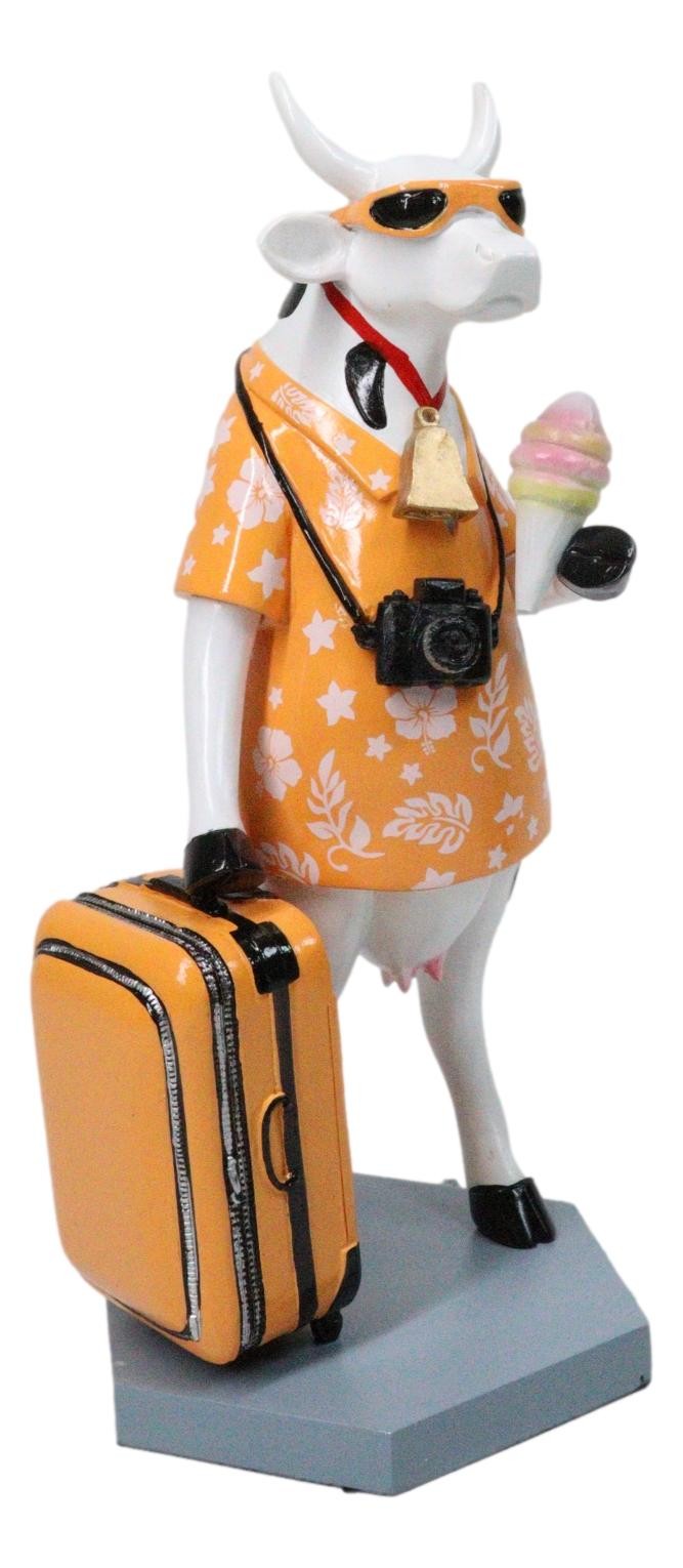 Cow Parade Mile High Traveler Vacation Cow With Luggage Collector's Figurine