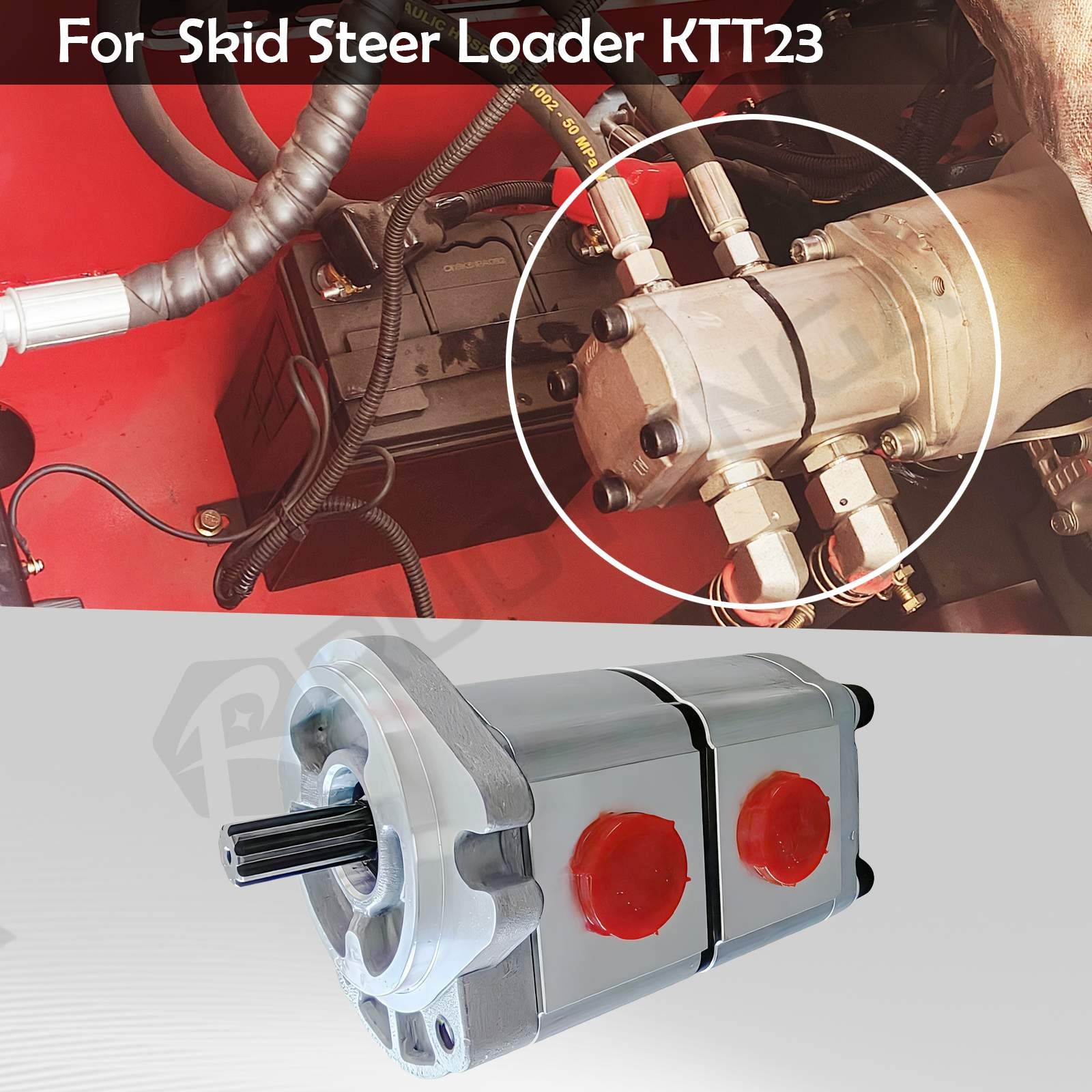 AGT Hydraulic Pump Two-Section for Skid Steer Loader KTT23 Accessories New