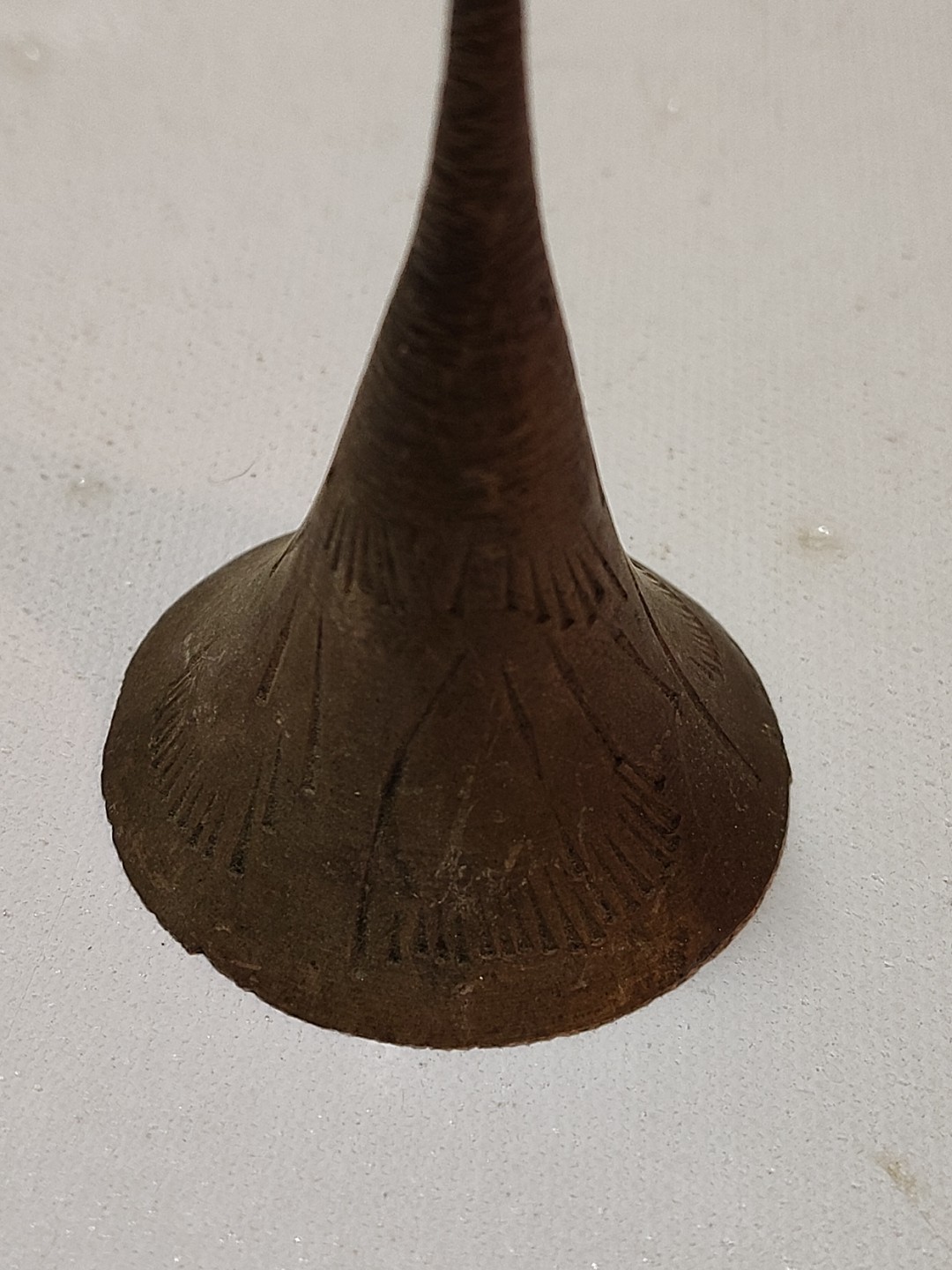 Vintage 3-1/2” Etched Brass Trumpet Bell - Made In India