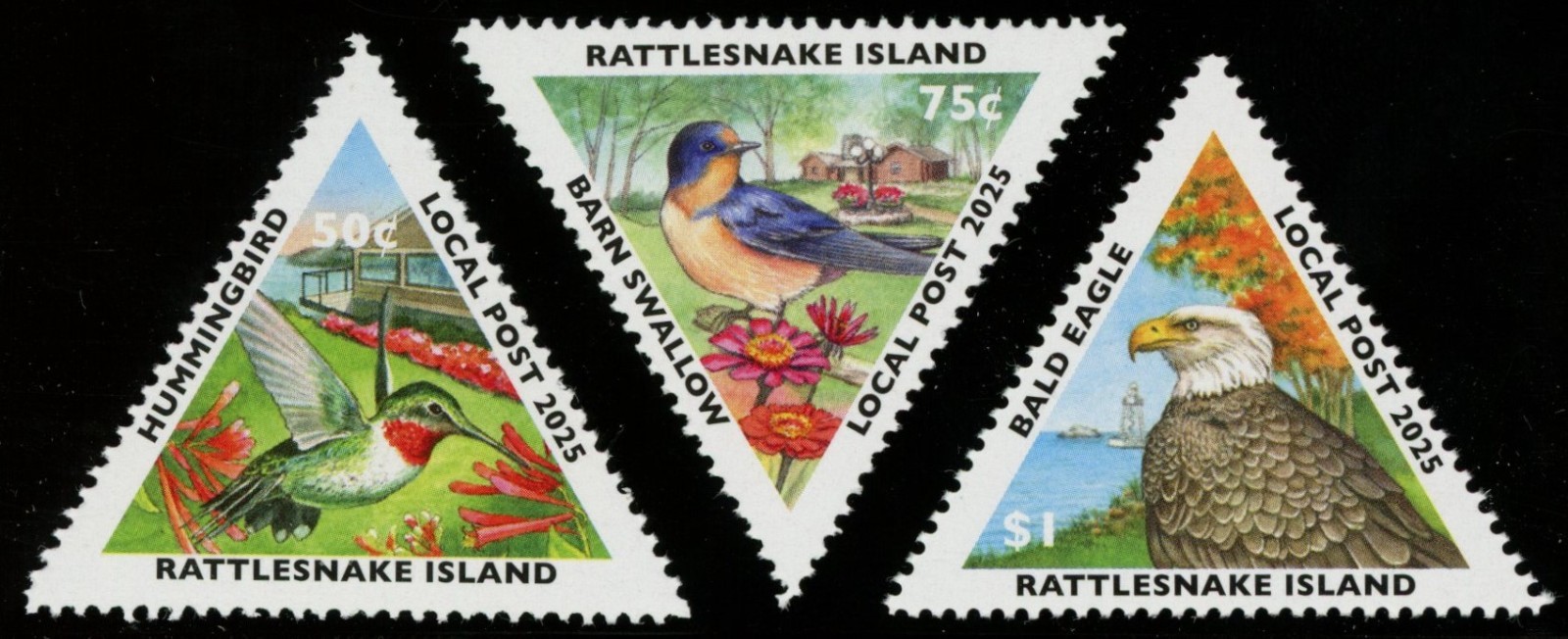 Rattlesnake Island Local Post Stamps NEW 2025 "Island Birds" Perf & Imperf