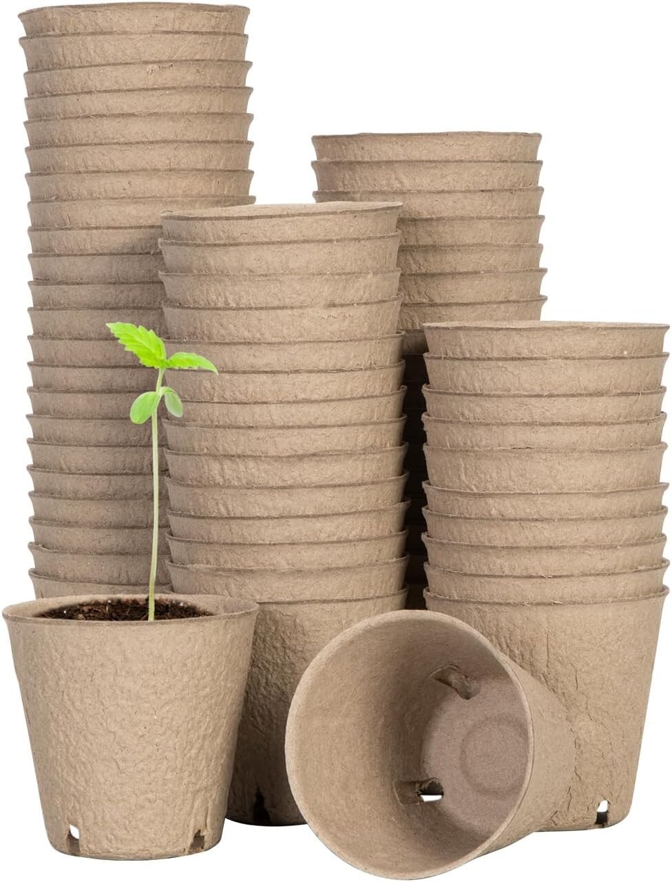 30/60/120PCS 3.15 Inch Peat Pots - Biodegradable Seed Starting Nursery Trays