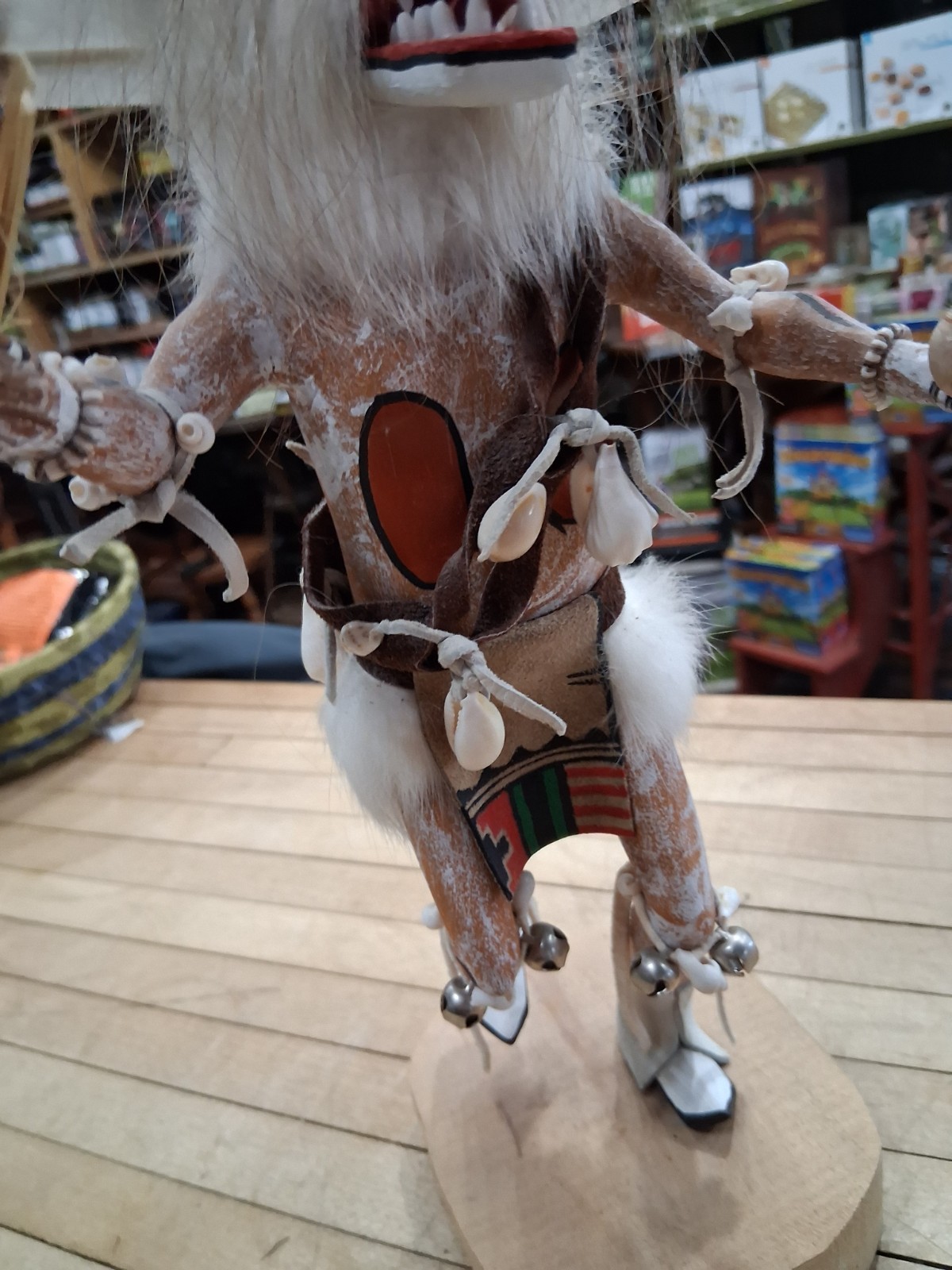 White Ogre Kachina Doll Hand Carved Hopi Style Figure