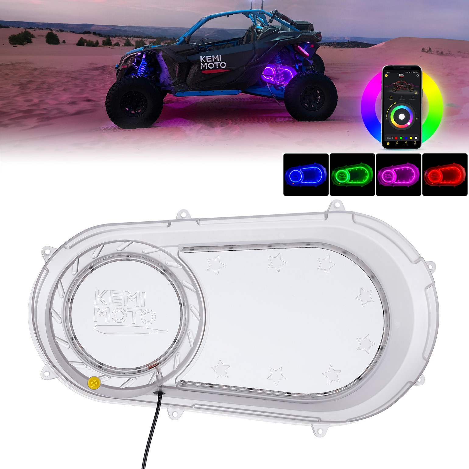 2207124 Outer Clutch Cover w/RGB Lights for Polaris RZR XP 1000 900 /4 Ranger