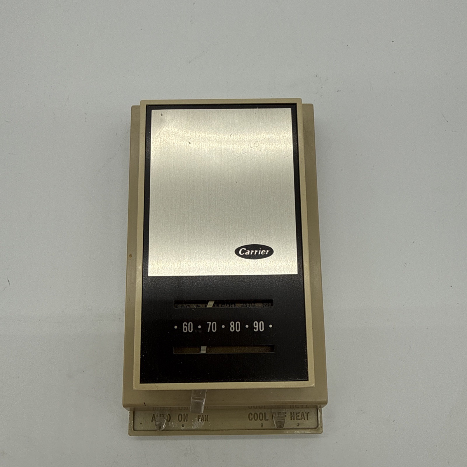 Vintage Carrier Honeywell Thermostat - Auto, On & Off - Cool, Off, Heat