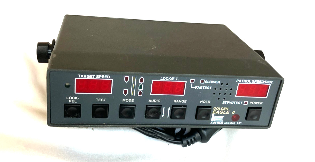 WORKING Kustom Signals Golden Eagle II Police Traffic Radar Display Control Unit