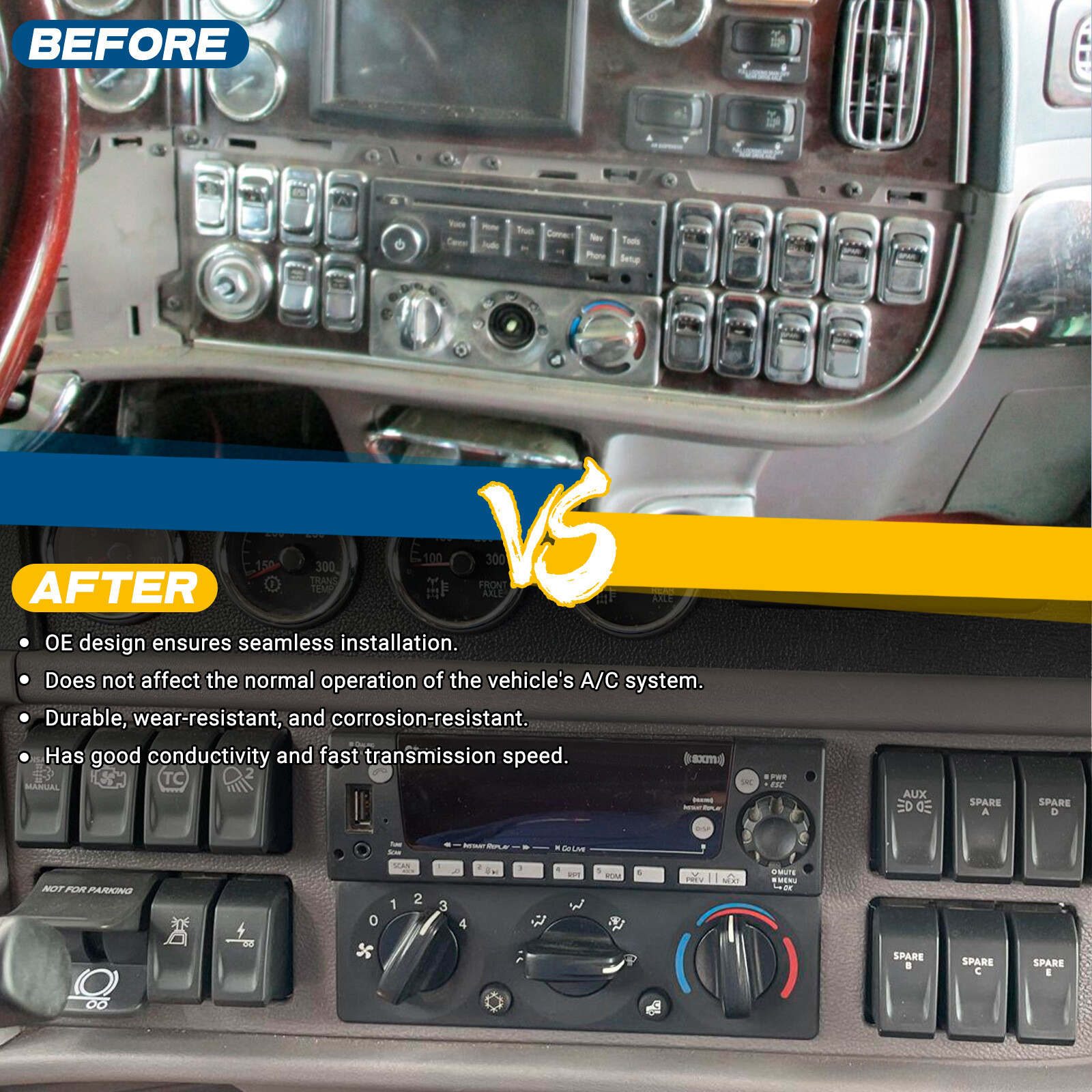 A/C Heater Climate HVAC Control Module Panel For Peterbilt 385 386 08-15 Q216012