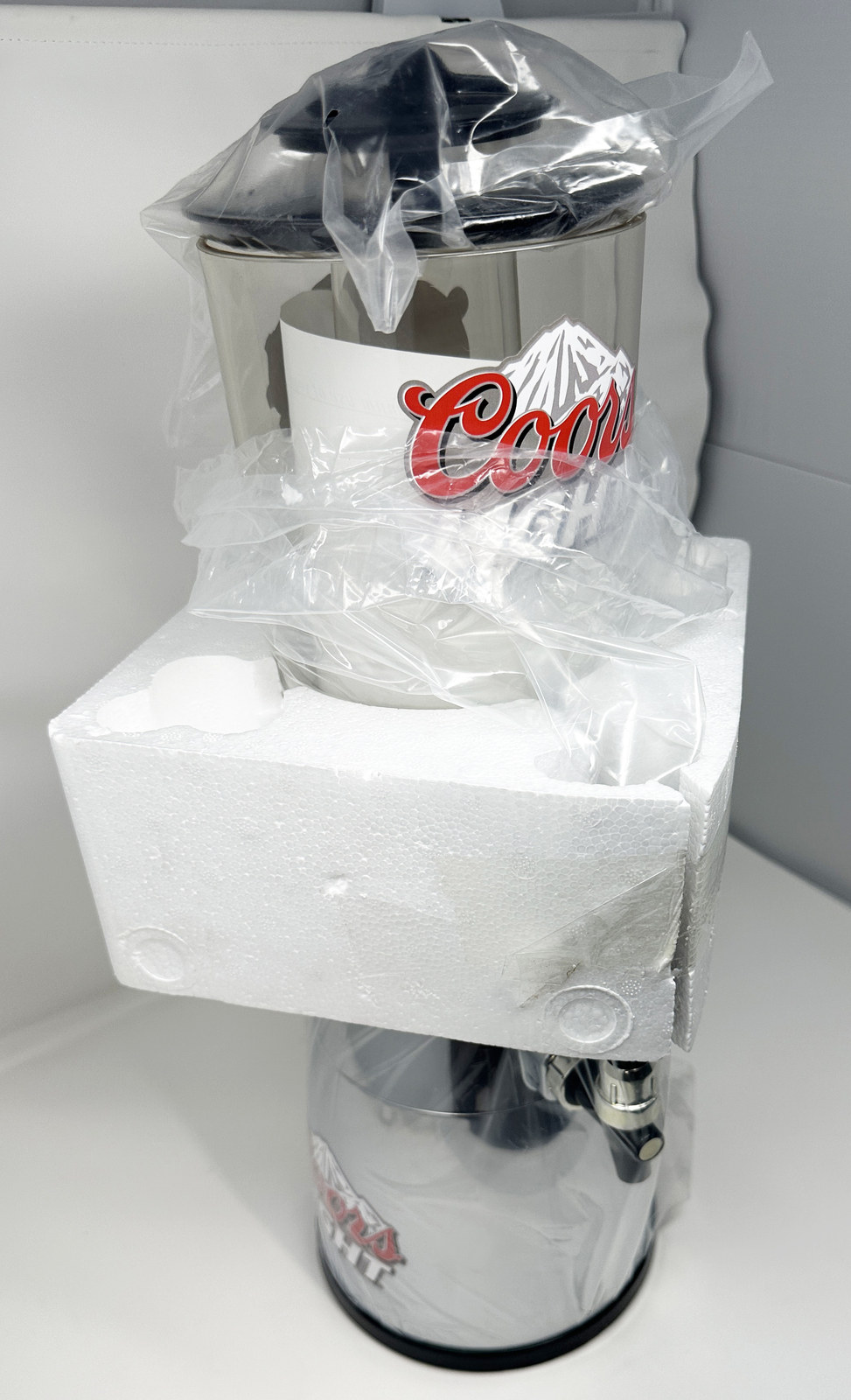 BrewTender Tabletop Beer & Beverage Dispenser - Chrome Base w/ Coors Light Logos