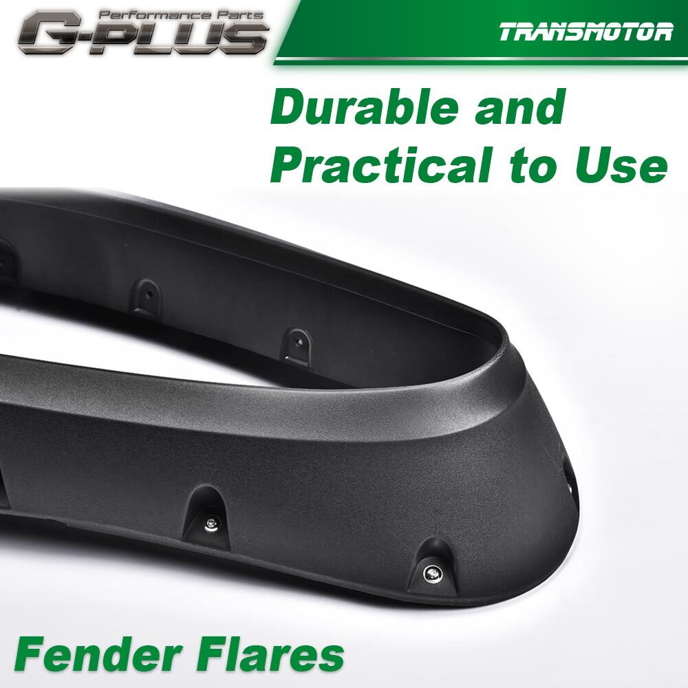 4Pcs Fender Flares Front&Rear Fits For 2004-2015 Nissan Titan Pocket Style Black