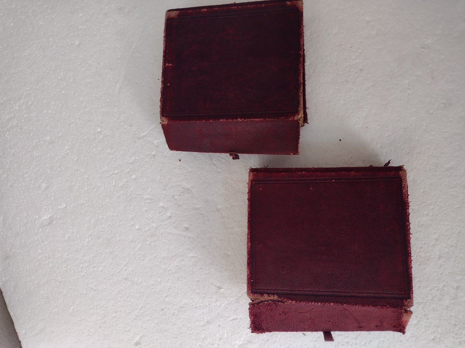 Tintype portraits in two old L;eather Albums 4x4x1