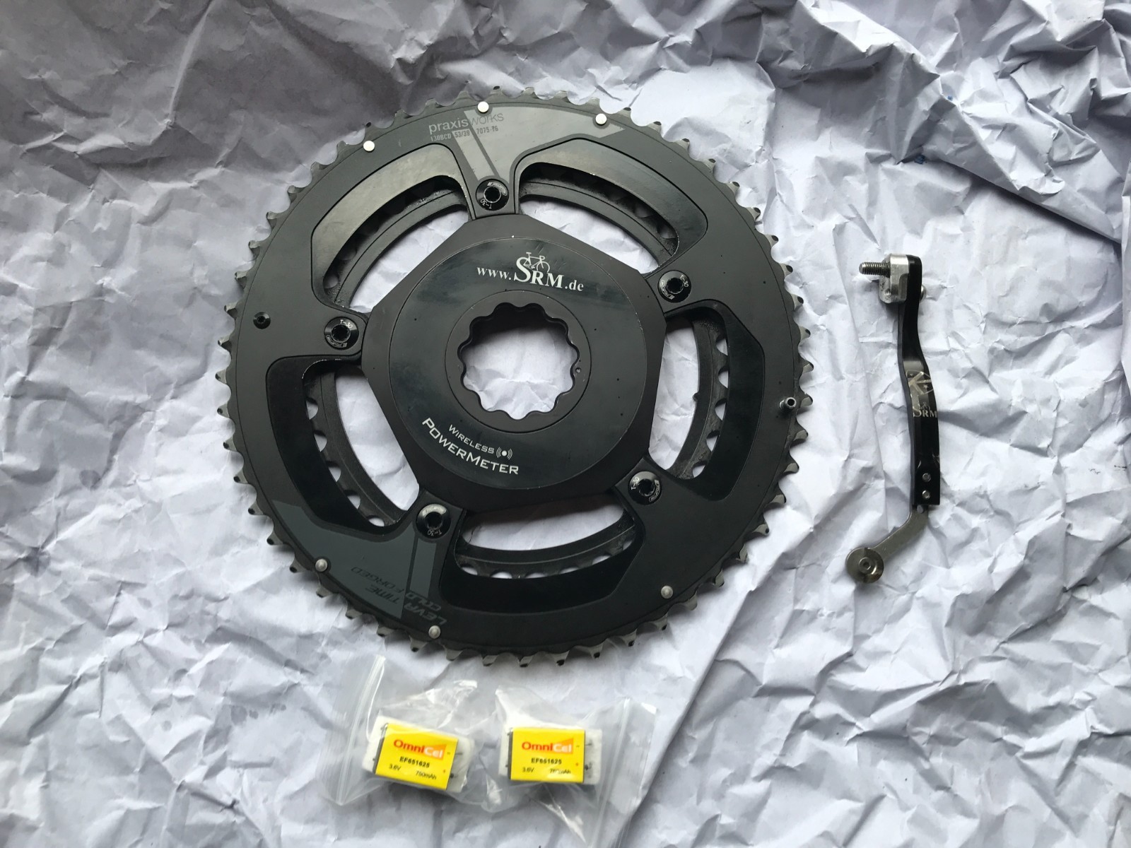 SRM Powermeter Spider for Rotor 3D+ 3D30 130 BCD Praxis 53-39 New Batteries