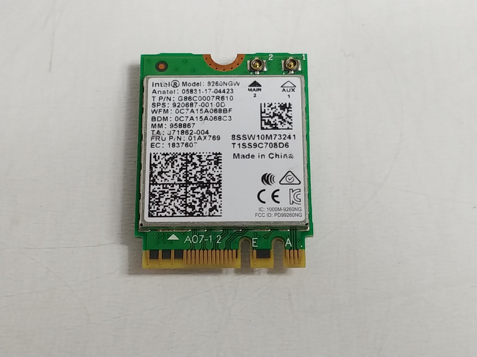 Lenovo 01AX769 Wireless-AC 9260NGW 802.11ac M.2 WIFi + Bluetooth