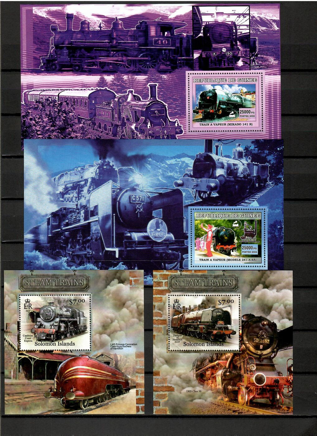Steam locomotives trains railway 50 sheets MNH Collection [1] until 2014 #CNA162