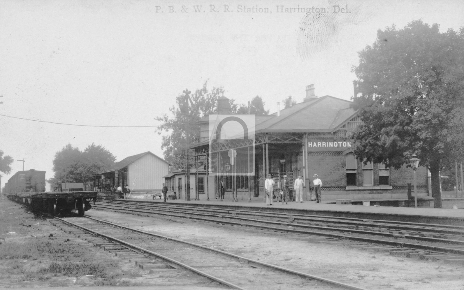 1906 Railroad Train Station Depot Harrington Delaware DE - Reprint