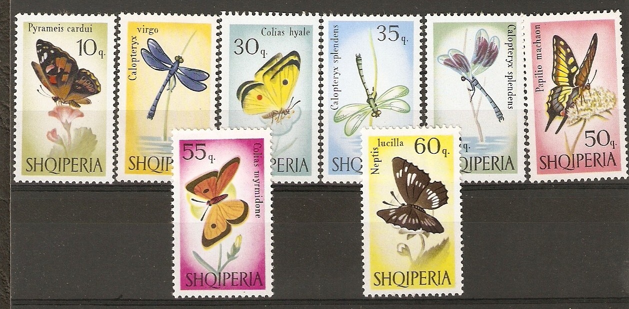 Albania Albanien Albanie 1966 MiNr 1048-1056 MNH** Butterflies Dragonflies