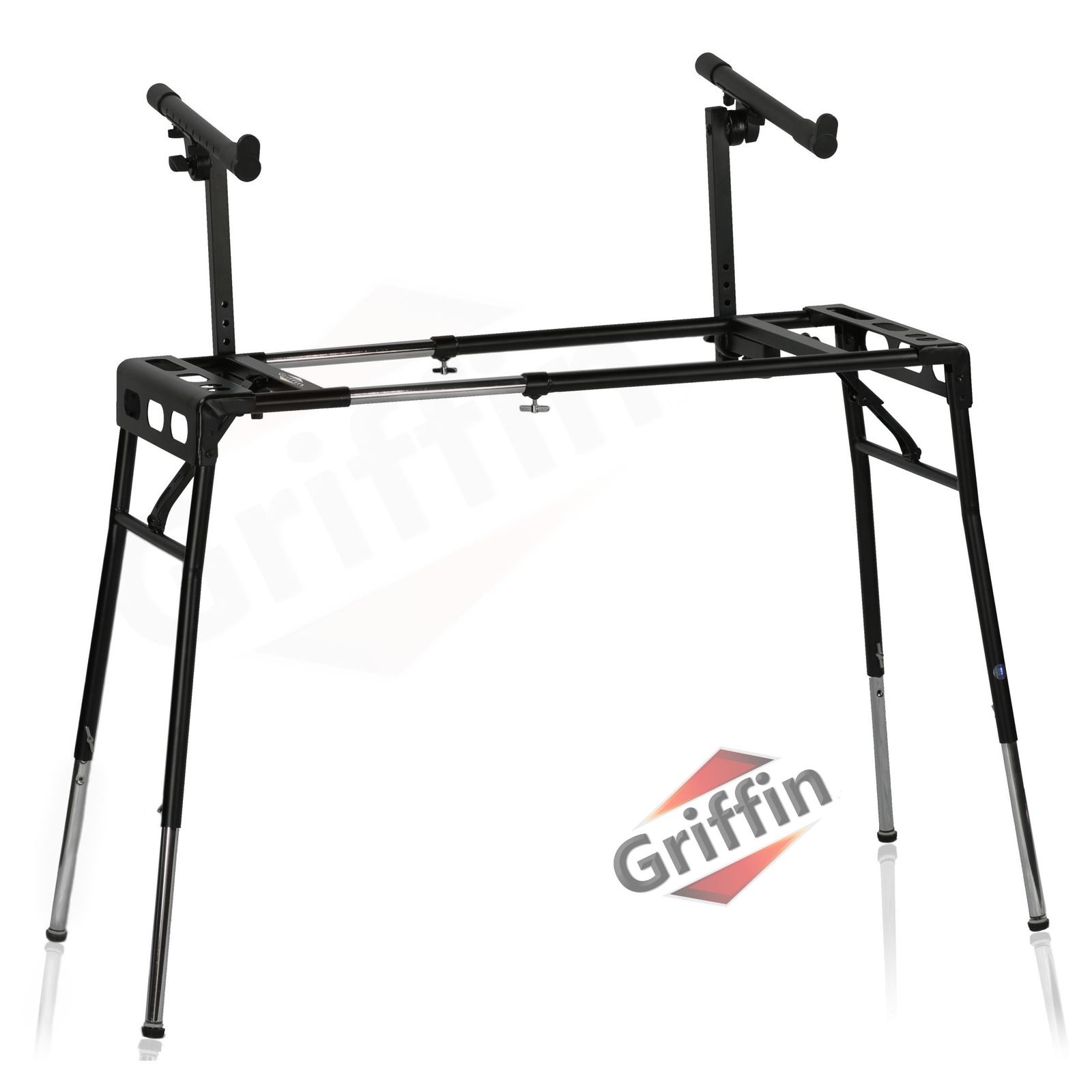 Keyboard Stand DJ Workstation Table Top Piano Holder 2-Tier Double Studio Mount