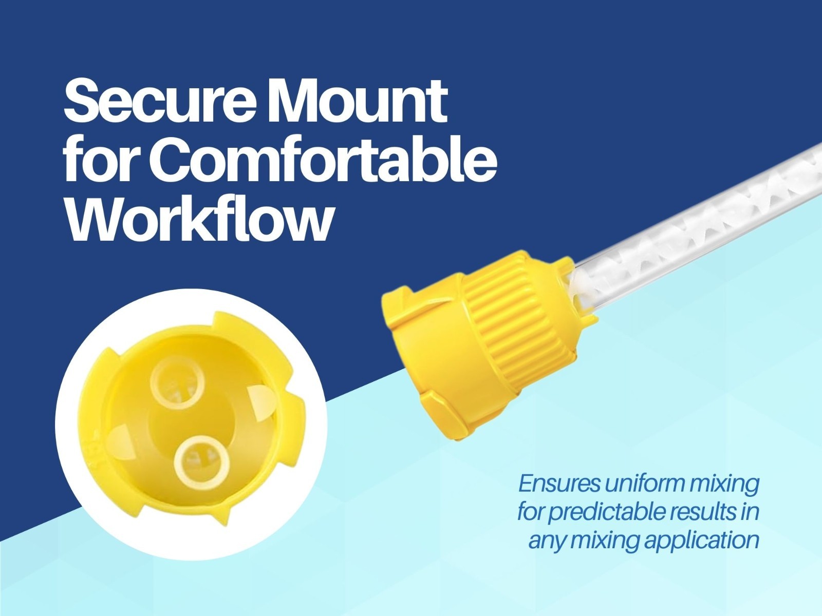 Short Dental Mixing & Intra-Oral Tips 100-Pack, 1:1 Ratio, Yellow 5 cm