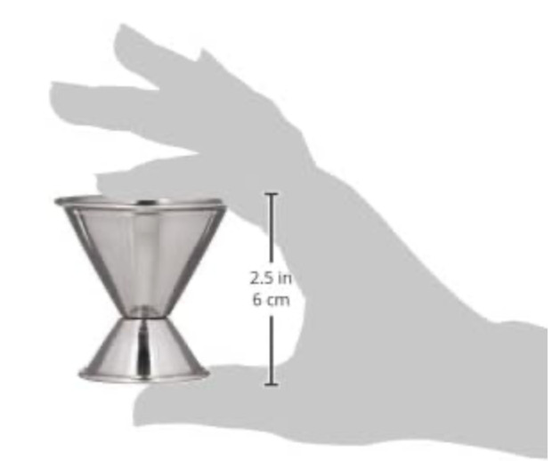 Japanese-Style Jigger Stainless Steel 1/2 oz x 1 1/2 oz J212 American Metalcraft