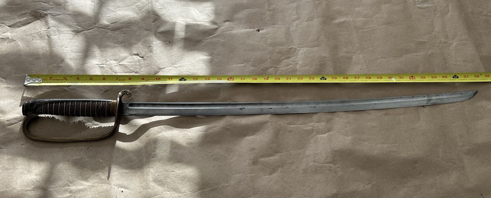 RUSSO JAPANESE WAR OFFICERS CAVALRY SWORD & SCABBARD ,BLOOD GROOVE