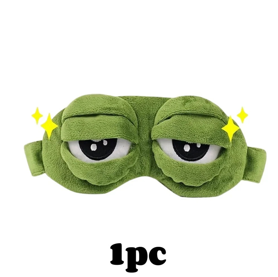 1 pc 3D Sad Frog Sleep Mask Soft Eye Shade Blindfold for Travel Men Women NEW