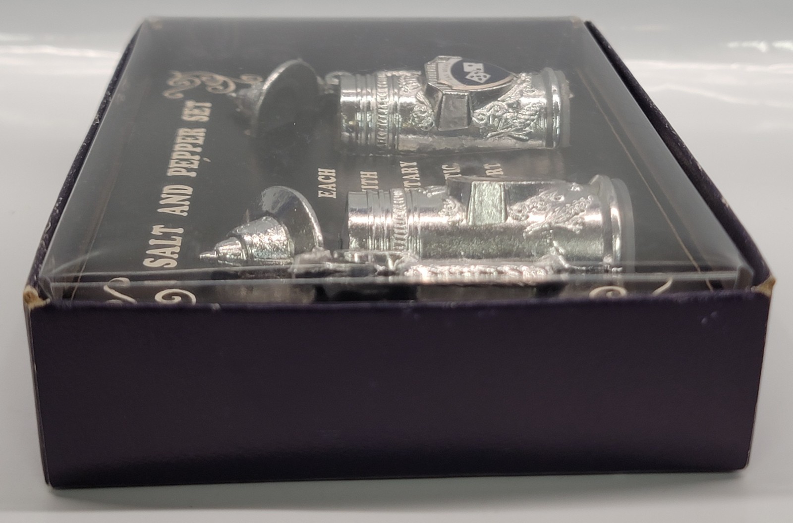 Vintage Las Vegas Dice Metal Beer Stein/ Tankard Salt & Pepper Shaker Set