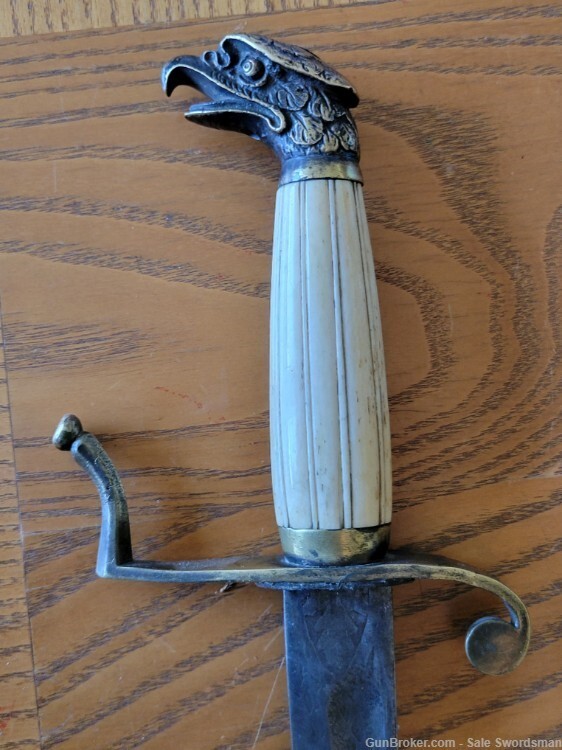 Modified Eagle Head Bowie Knife with Scabbard and Frog Used