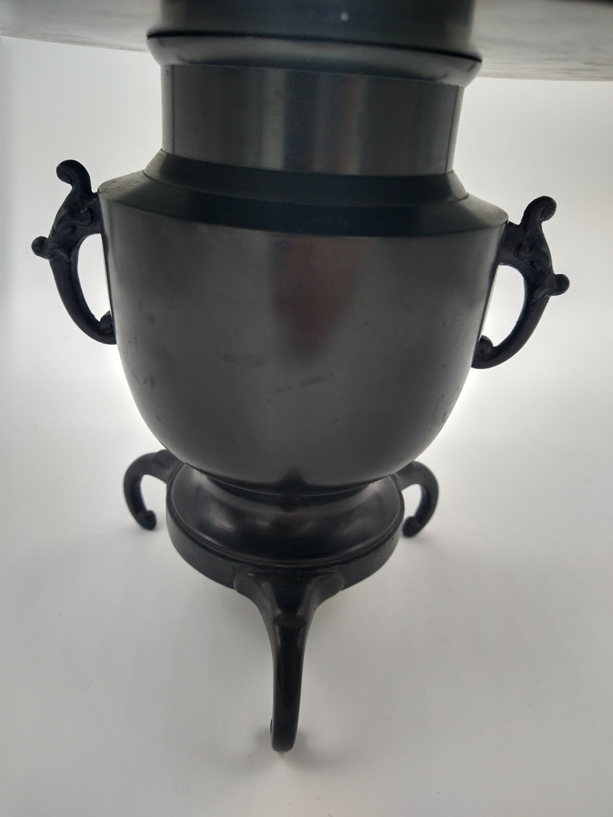 Antique Japanese Bronze Usabata Flower Arranging Vessel, Black