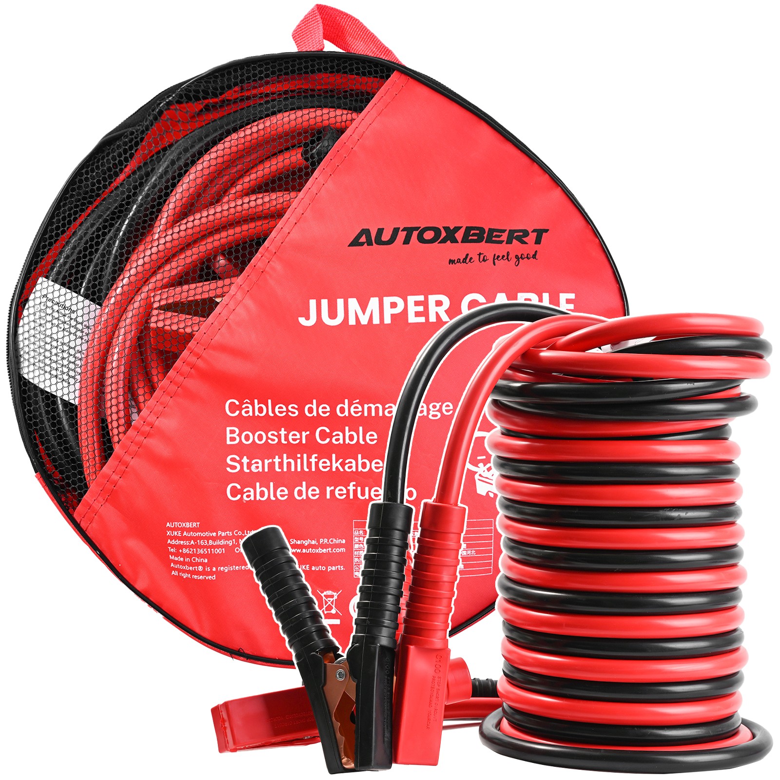 HEAVY DUTY 20FT BATTERY 2 GAUGE BOOSTER CABLE EMERGENCY POWER JUMPER 2000 AMP