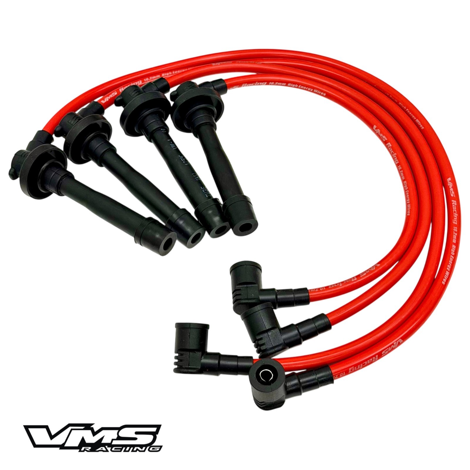 VMS RACING FOR 96-00 HONDA CIVIC D16 SOHC 1.6L 10.2MM SPARK PLUG WIRES RED