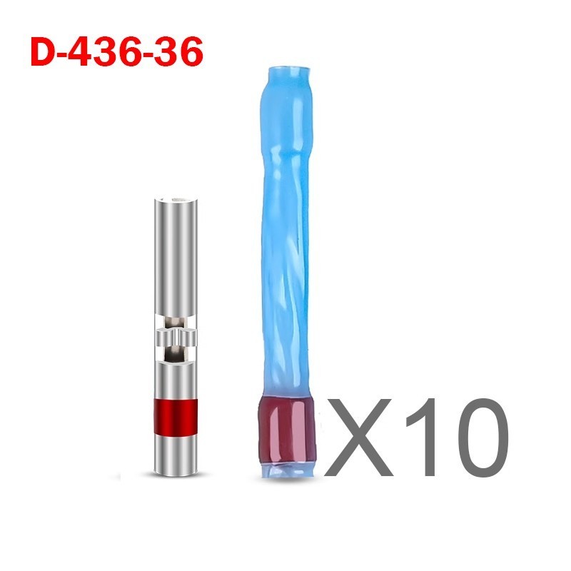 Crimp Splice 10Set Red Butt Splice Connectors D-436-36 Applicable wire 12-16AWG