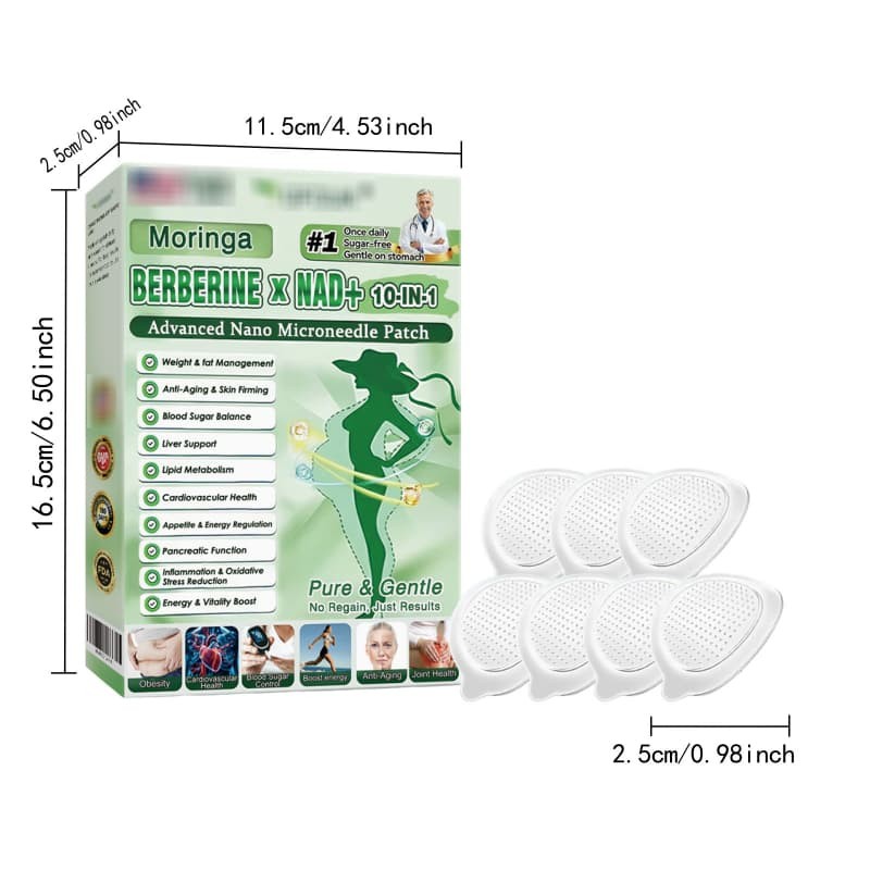 (7pcs) Advanced Nano Microneedle Patch Moringa Berberine x NAD+10-in-1